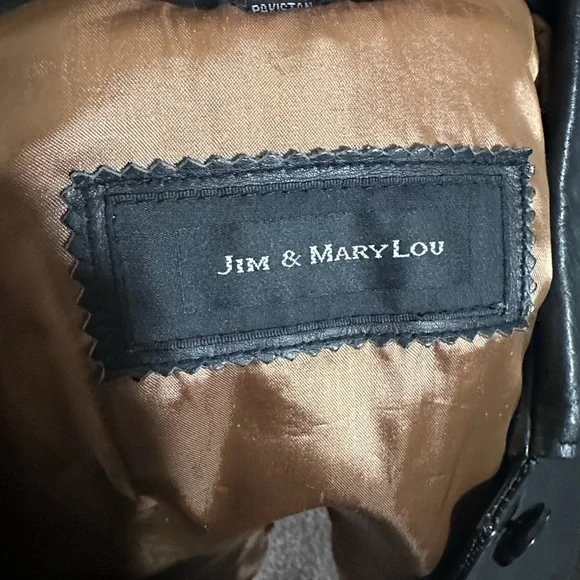 Jim and Mary Lou Black 100% Leather Jacket Vintage XS - Picture 8 of 11